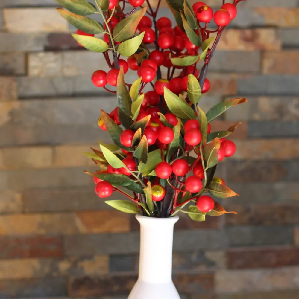 Větvička bobule 57 cm červená