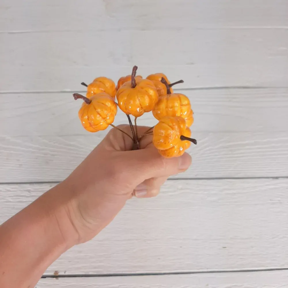 Dekorační dýně svazek 8 ks oranžová