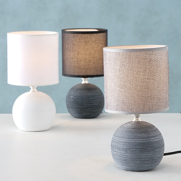 Keramická lampa s látkovým stínidlem 26 cm - černá