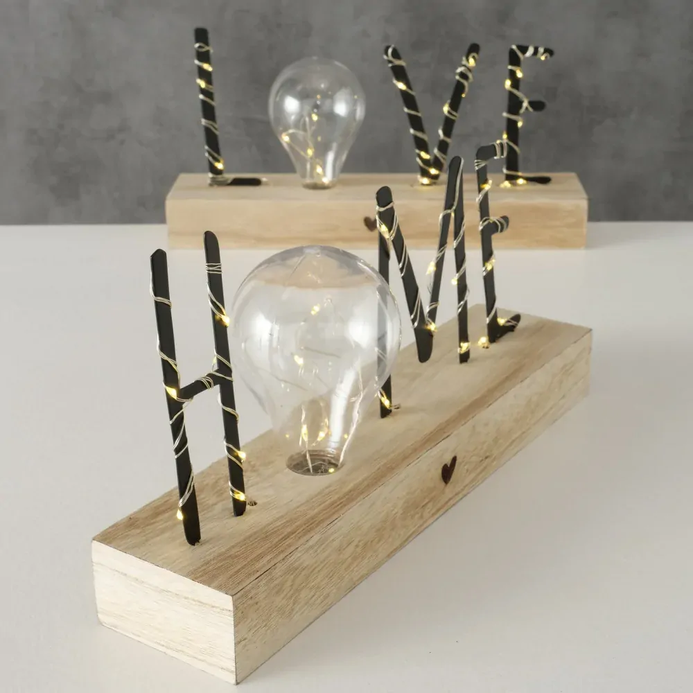 LED nápis LOVE/HOME 30 cm