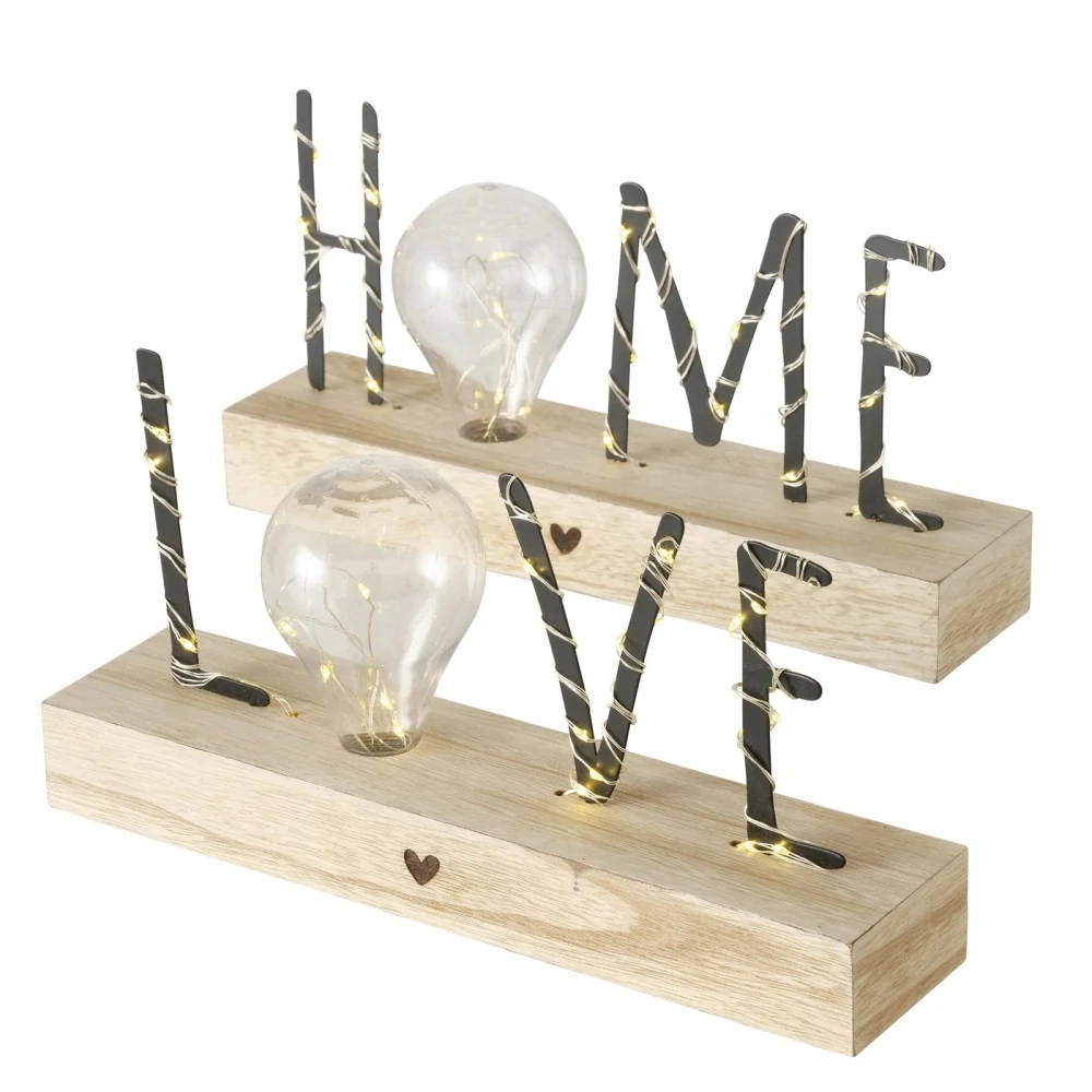 LED nápis LOVE/HOME 30 cm