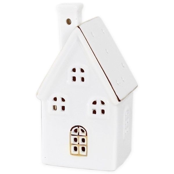 Porcelánový LED svícen Chaloupka 17 cm - větší