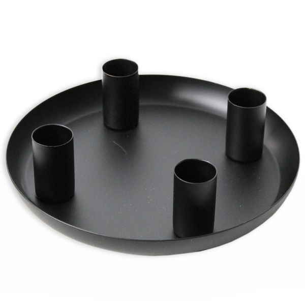 Adventní svícen kov 17 cm černá