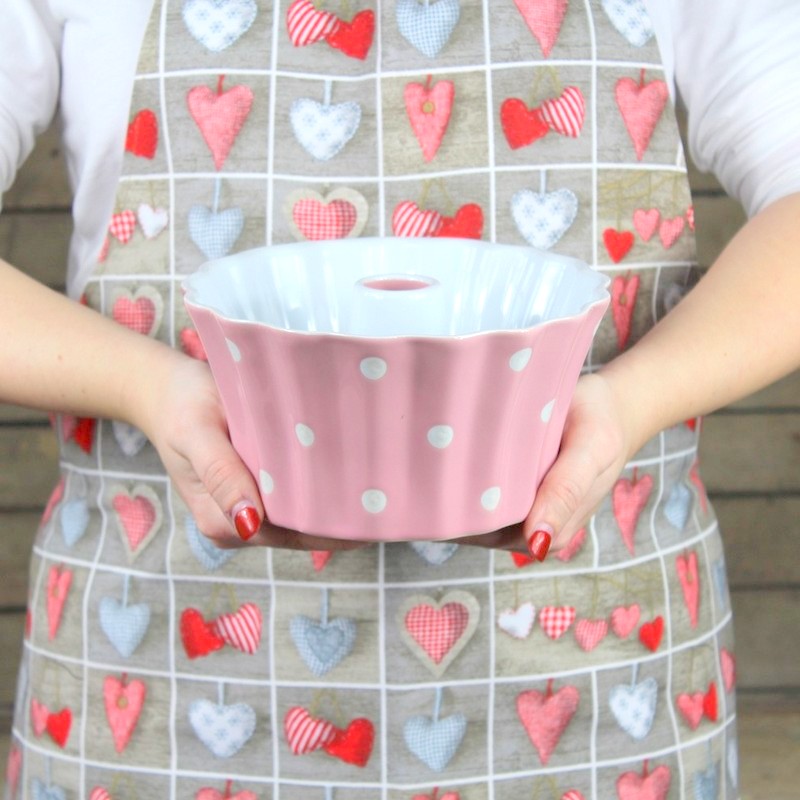 Keramická forma na bábovku růžová 20 cm