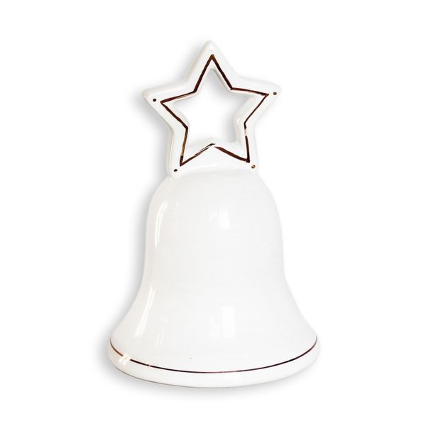 Porcelánový zvonek 9 cm bílá