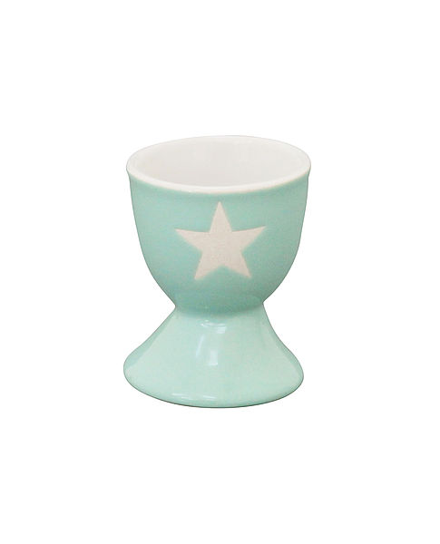 Porcelánový stojánek na vajíčko Minty green Stars