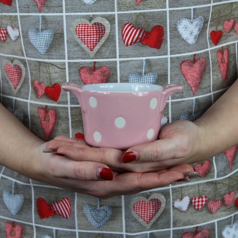 Keramická zapékací miska s uchy 9 cm růžová