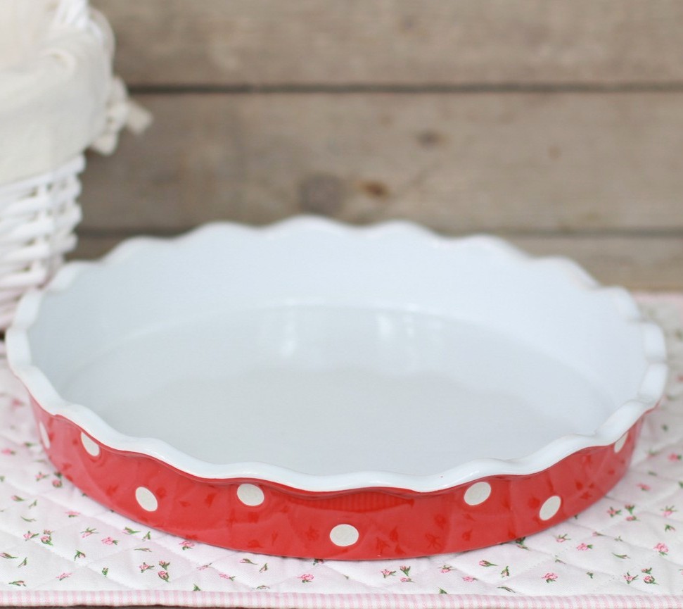 Keramická forma na koláč 30 cm červená 