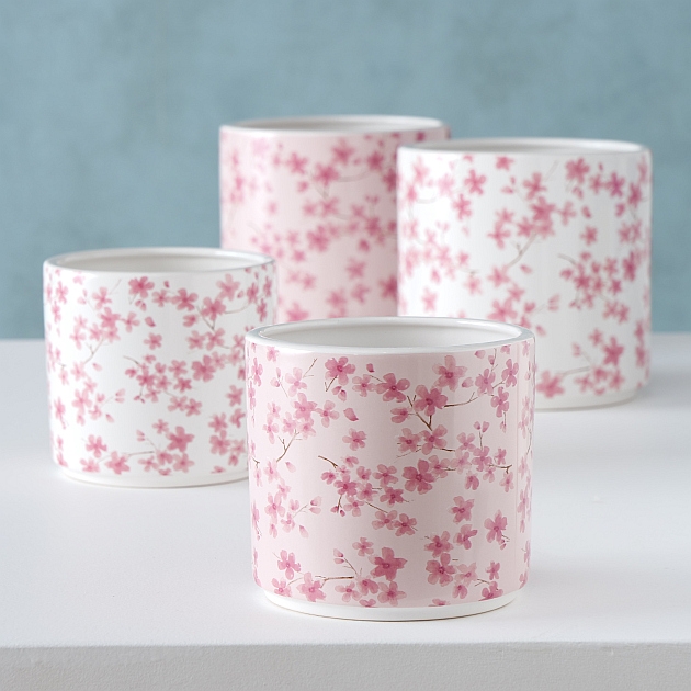 Keramický květník Sakura 11 cm - menší (bílý)