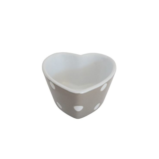 Keramická zapékací miska 10 cm - srdíčko hnědé