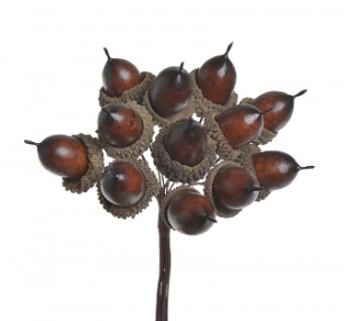 Svazek umělé žaludy hnědé 12 ks