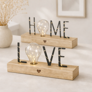 LED nápis LOVE/HOME 30 cm