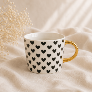 Porcelánový hrnek 310 ml - se srdíčky