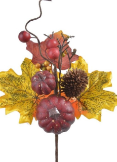 Podzimní větvička s dýní 27 cm