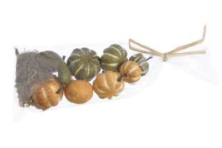 Mini dýně (8 ks) - zelená/žlutá mix