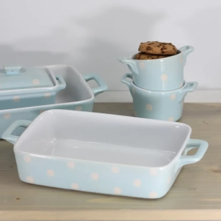 Keramický pekáč 23 cm světle modrý 