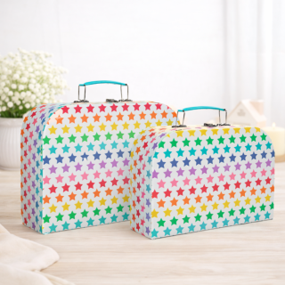 Kartonový kufřík Rainbow Stars - menší