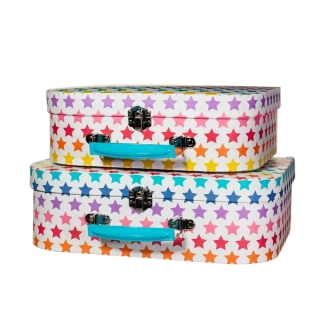 Kartonový kufřík Rainbow Stars - menší