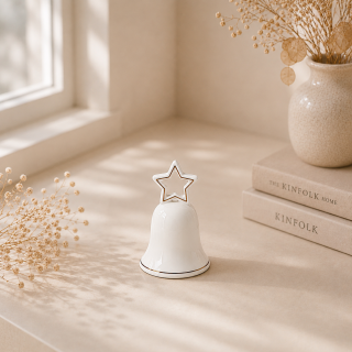 Porcelánový zvonek 9 cm bílá